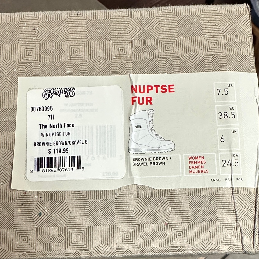 The North Face Nuptse Fur Winter Boots Women 7.5 w/Box - Picture 8 of 11